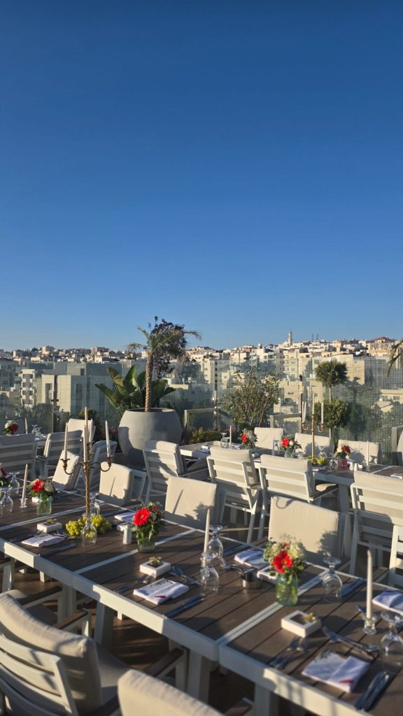 The Sky Terrace rooftop at Swisstouches Hotel Amman