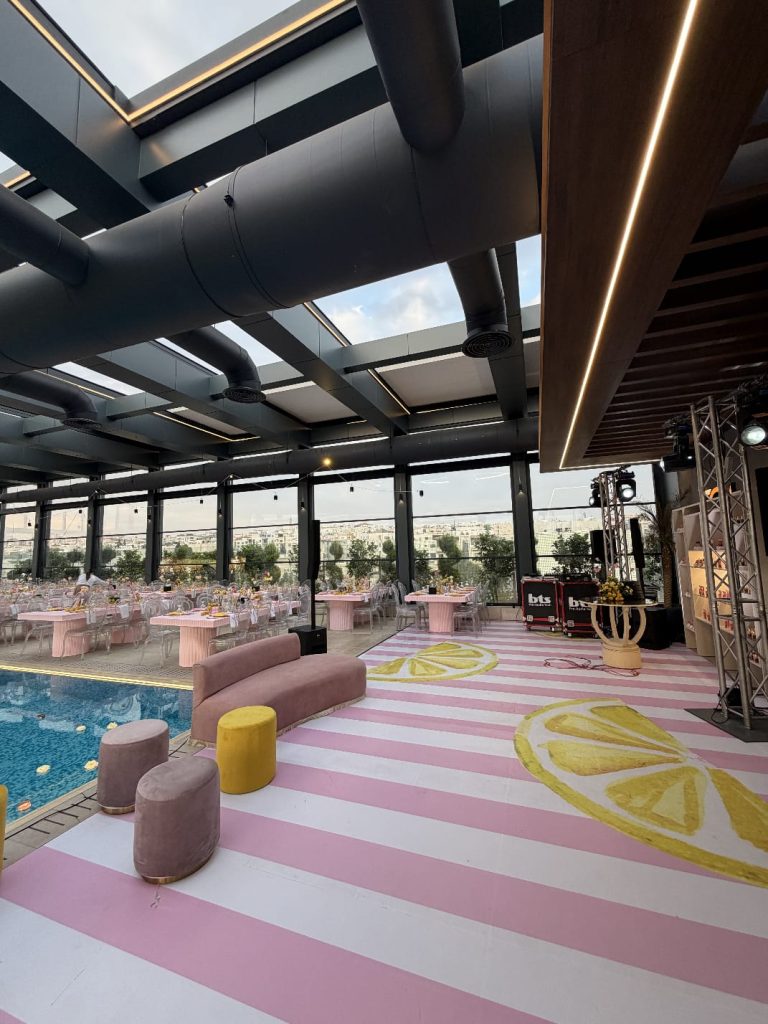 The Sky Terrace rooftop at Swisstouches Hotel Amman