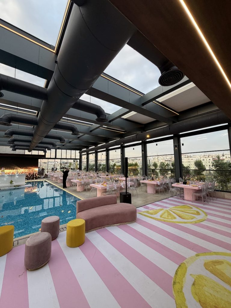The Sky Terrace rooftop at Swisstouches Hotel Amman