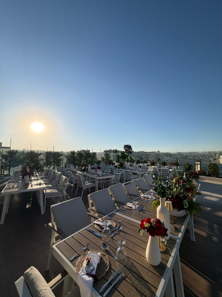 The Sky Terrace rooftop at Swisstouches Hotel Amman