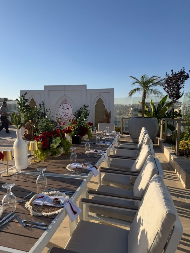 The Sky Terrace rooftop at Swisstouches Hotel Amman