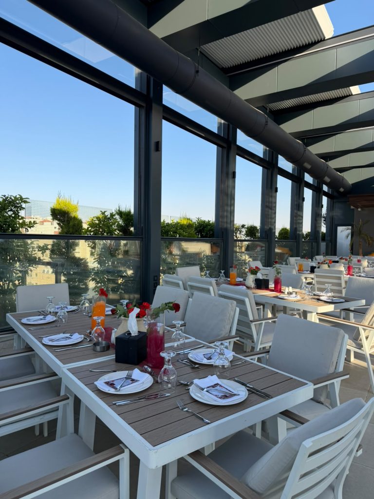 The Sky Terrace rooftop at Swisstouches Hotel Amman