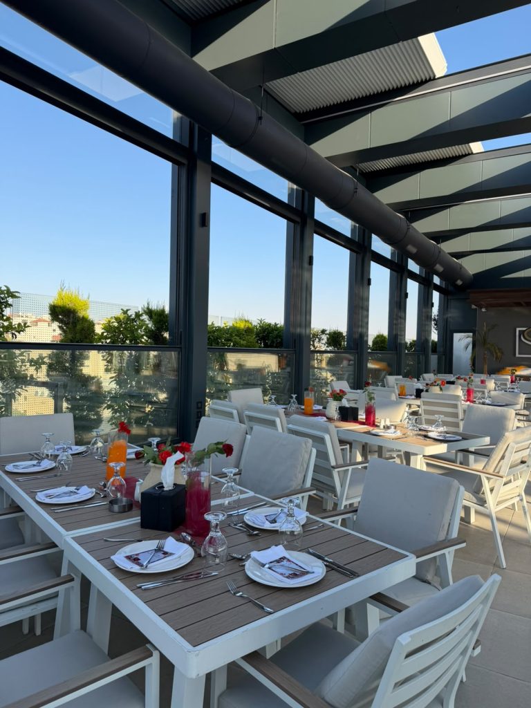 The Sky Terrace rooftop at Swisstouches Hotel Amman
