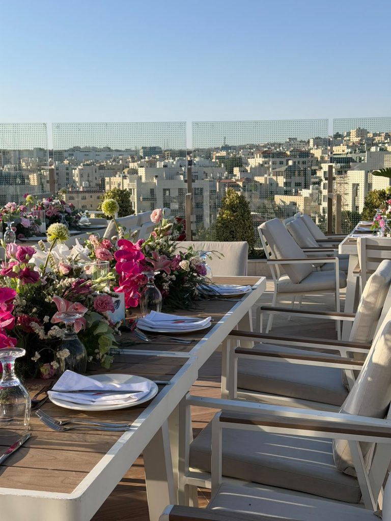 The Sky Terrace rooftop at Swisstouches Hotel Amman